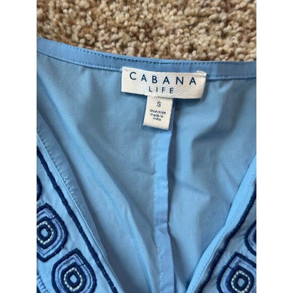 CABANA LIFE Women's Cover up, size Small. Blue, Embroidered w/Tassles cover Up - Picture 6 of 6